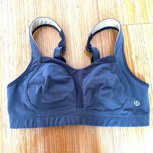 Lululemon Charcoal Dark Gray Tata Tamer Adjustable Sports Running Bra, Size 34C